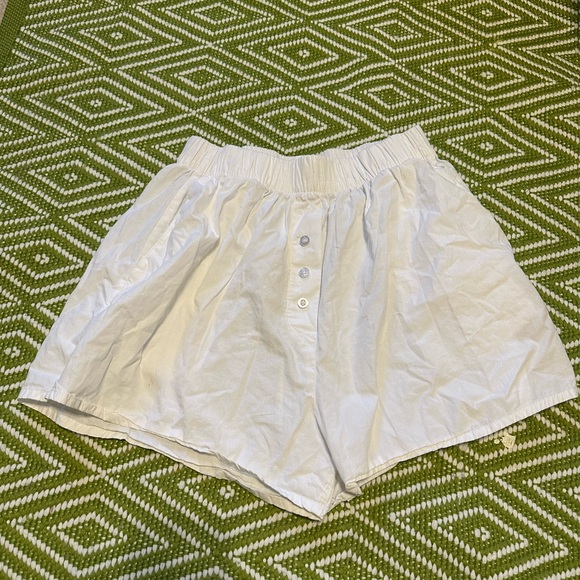 Daily Drills Women's White Poplin Boxer Shorts - Picture 3 of 6